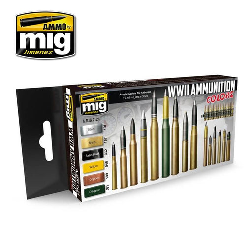 Ammo Acrylic Paint Set (17ml x 6) WWII Ammunition Colors