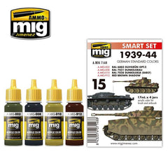 Ammo Acrylic Paint Smart Set (17ml x 4) #15 1939-44 German Standard Colors