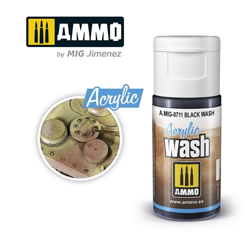 Ammo Acrylic Wash (15ml) Black Wash