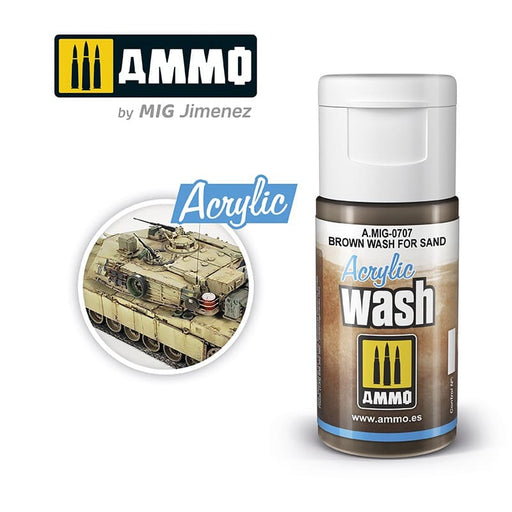 Ammo Acrylic Wash (15ml) Brown Wash for Sand