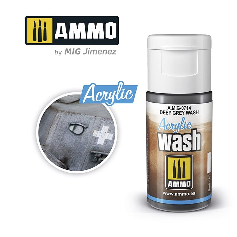 Ammo Acrylic Wash (15ml) Deep Gray Wash