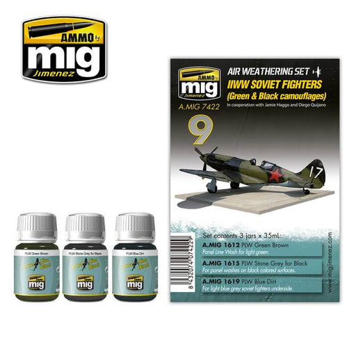 Ammo Air Weathering Set (35ml x 3) 09 WWII Soviet Airplanes (Green & Black Camouflages) (Enamel)