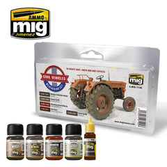 Ammo Civil Vehicles Weathering Set (Enamel 35ml x 3, Acrylic 17ml x 1 & Pigments 35ml x 1)