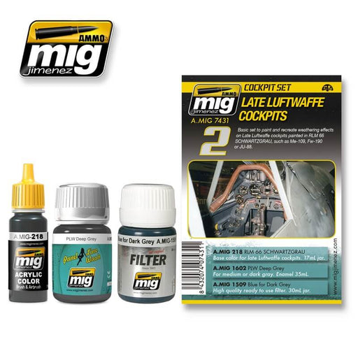 Ammo Cockpit Set 02 Late Luftwaffe Cockpits (Enamel 35ml x 2 & Acrylic 17ml x 1)