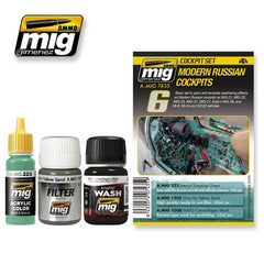 Ammo Cockpit Set 06 Modern Russian Cockpits (Enamel 35ml x 2 & Acrylic 17ml x 1)