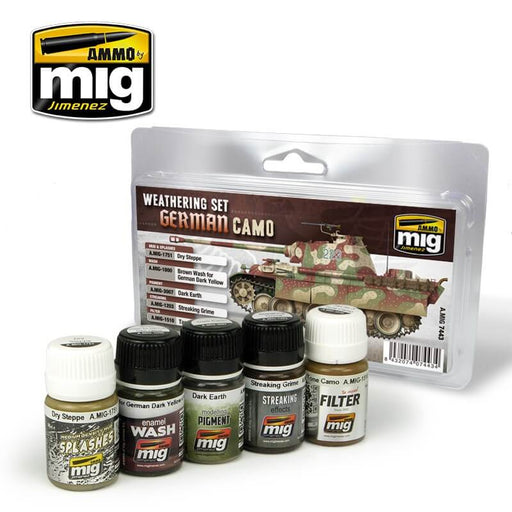 Ammo German Camo Weathering Set (Enamel 35ml x 4 & Pigments 35ml x 1)