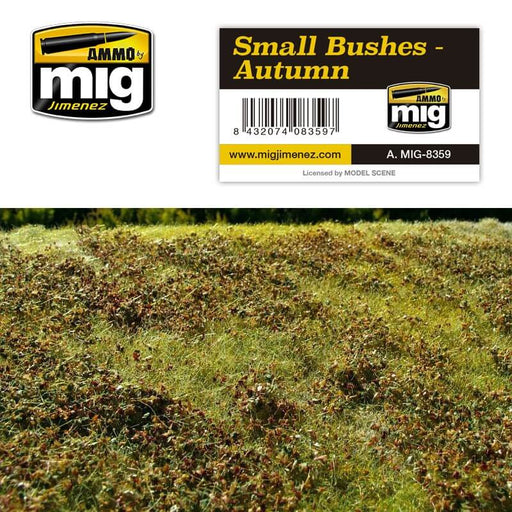 Ammo Grass Mat (225 x 125mm) Small Bushes - Autumn