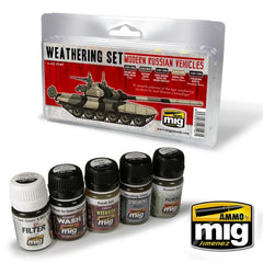 Ammo Modern Russian Vehicles Weathering Set (Enamel 35ml x 4 & Pigments 35ml x 1)