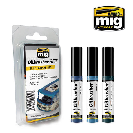 Ammo Oilbrusher Set (10ml x 3) Blue Patinas Set