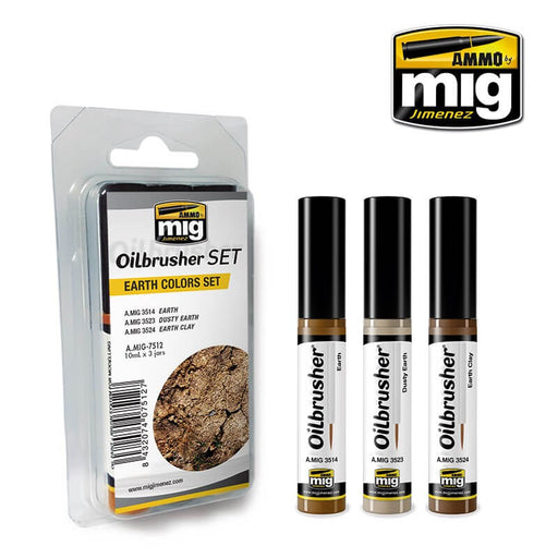 Ammo Oilbrusher Set (10ml x 3) Earth Colors Set
