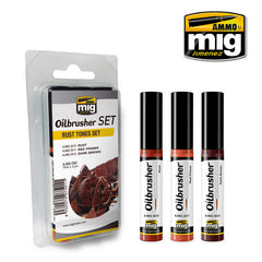 Ammo Oilbrusher Set (10ml x 3) Rust Tones Set