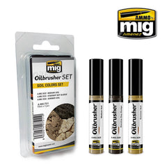 Ammo Oilbrusher Set (10ml x 3) Soil Colors Set