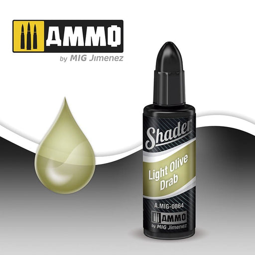 Ammo Shader (10ml) Light Olive Drab Shader (Acrylic based for airbrushing)