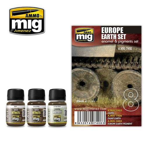 Ammo Weathering Set (35ml x 3) 08 Europe Earth Set (Enamel & Pigments)