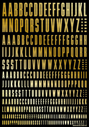 CND Alphabet Decals Gold (110mm x 156mm) (1 sheet)