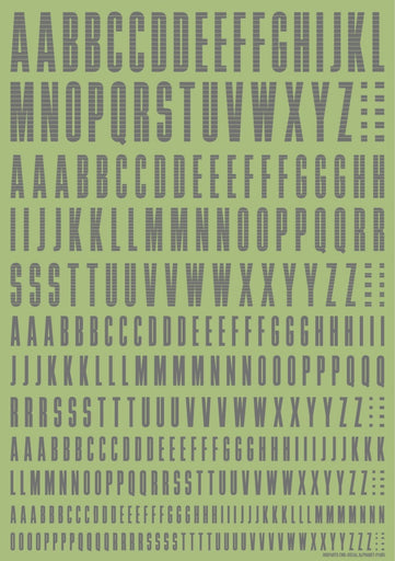 CND Alphabet Decals Gray (110mm x 156mm) (1 sheet)