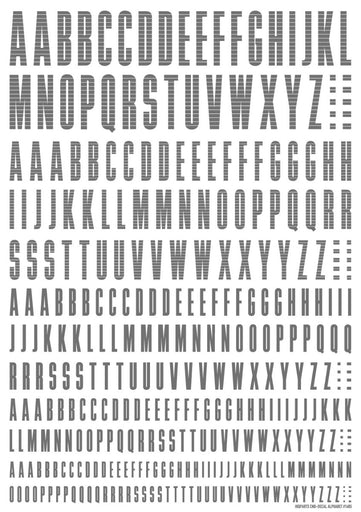 CND Alphabet Decals Gray (110mm x 156mm) (1 sheet)