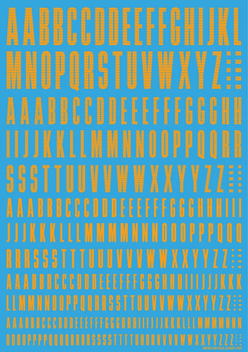 CND Alphabet Decals Orange-Yellow (110mm x 156mm) (1 sheet)
