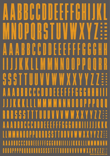 CND Alphabet Decals Orange-Yellow (110mm x 156mm) (1 sheet)