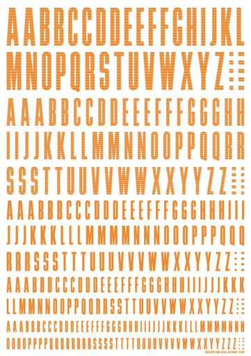 CND Alphabet Decals Orange (110mm x 156mm) (1 sheet)