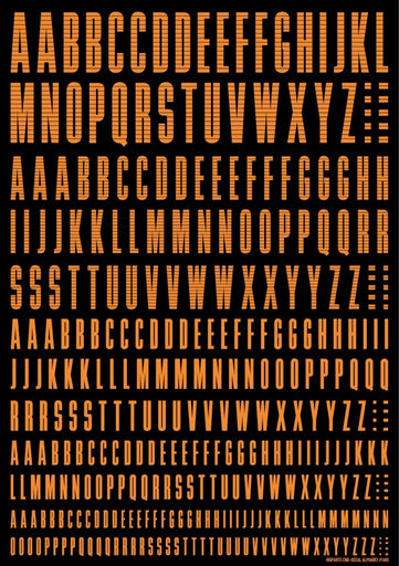 CND Alphabet Decals Orange (110mm x 156mm) (1 sheet)