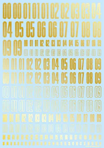 CND Number Decals Gold (110mm x 156mm) (1 sheet)