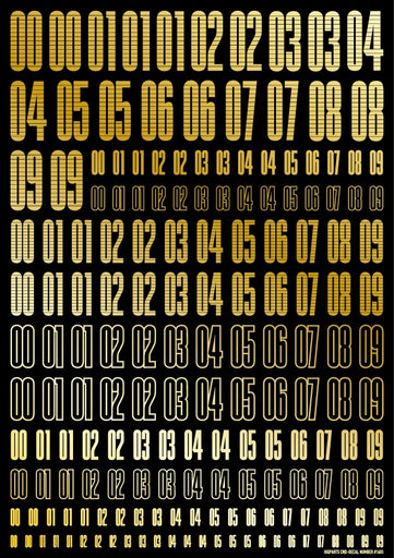 CND Number Decals Gold (110mm x 156mm) (1 sheet)