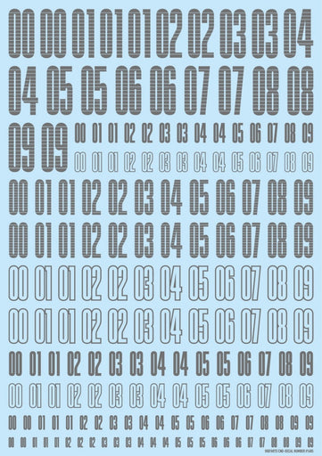 CND Number Decals Gray (110mm x 156mm) (1 sheet)