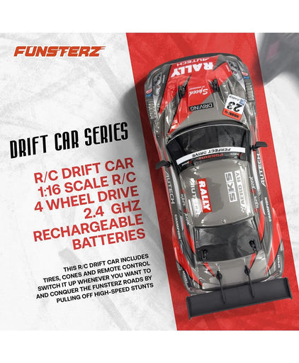 1/16 Funsterz Drift Series RC Car DC191A Nissan R35 Black/Red Assortment 2.4GHz High-Speed Racing Drift
