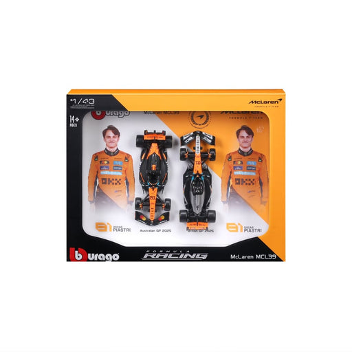 Bburago 1/43 McLaren Team MCL39 F1 2025 #81 Oscar Piastri 2-Pack Vertical