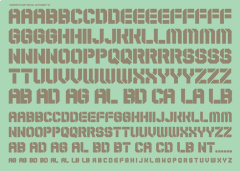 EXP Alphabet Decals 01 Gray (14cm x 10cm) (1 sheet)