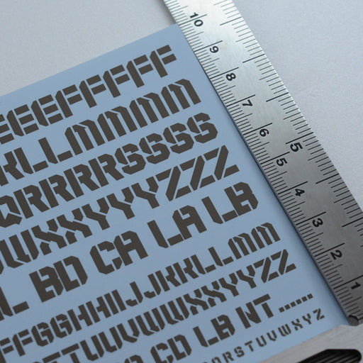 EXP Alphabet Decals 01 Gray (14cm x 10cm) (1 sheet)