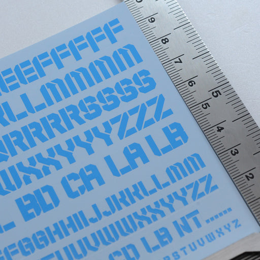 EXP Alphabet Decals 01 Sky Blue (14cm x 10cm) (1 sheet)