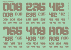 EXP Number Decals 01 Gray (14cm x 10cm) (1 sheet)