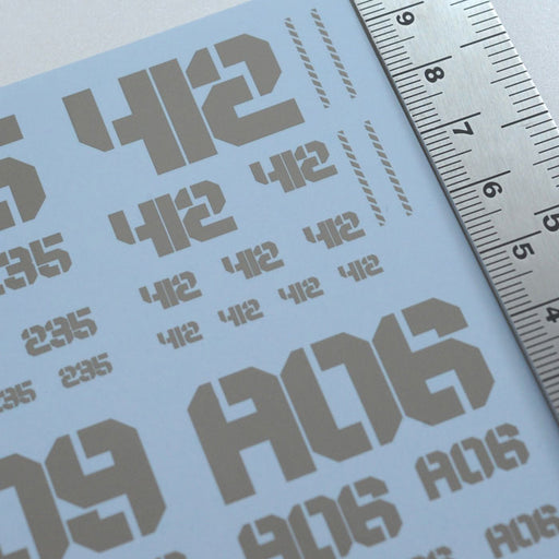 EXP Number Decals 01 Light Gray (14cm x 10cm) (1 sheet)