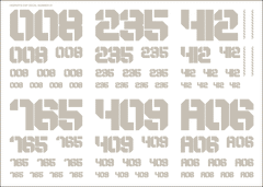 EXP Number Decals 01 Light Gray (14cm x 10cm) (1 sheet)