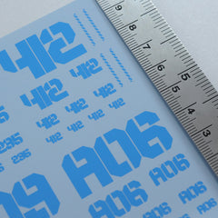 EXP Number Decals 01 Sky Blue (14cm x 10cm) (1 sheet)