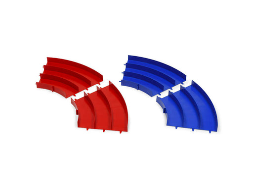 Expansion Curve Section Set for Mini 4WD Japan Cup Junior Circuit (Blue & Red, 2 pieces each)