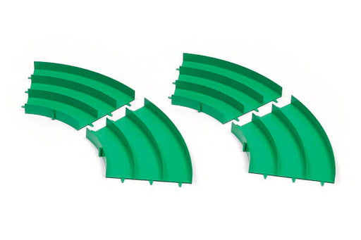 Expansion Curve Section Set for Mini 4WD Japan Cup Junior Circuit (Green, 4 pieces)