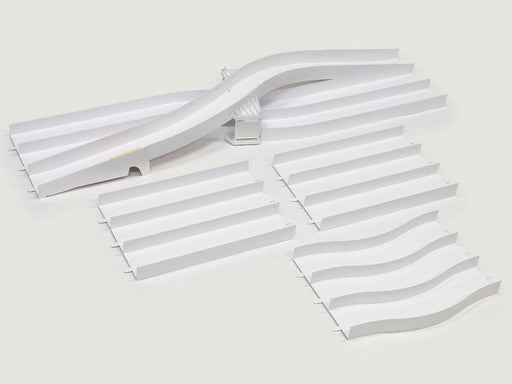 Expansion Lane Change & Extension (Straight & Wave) Set for Mini 4WD Japan Cup Junior Circuit (White)