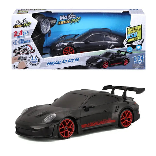 1/24 Maisto Tech RC Porsche 911 GT3 RS Black/Red (2.4GHz, USB charger)