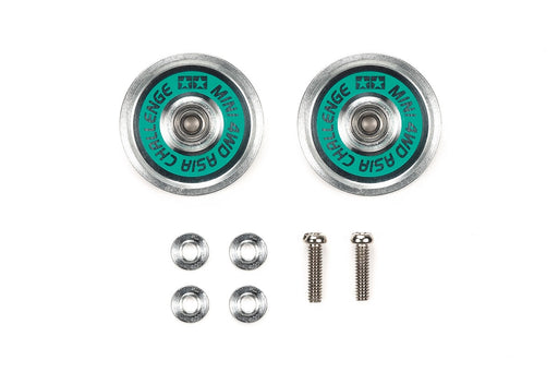 Mini 4WD GUP HG 19mm Aluminum Ball-Race Rollers (Ringless) TMAC Green Logo