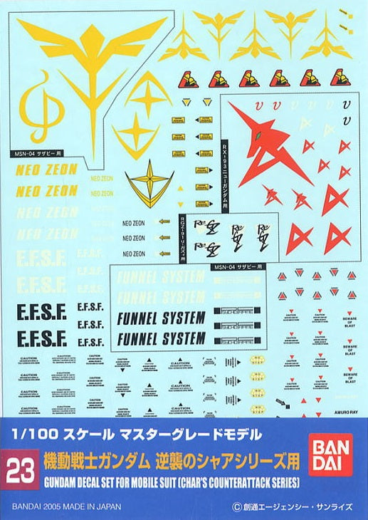 Gundam Decal #023 for 1/100 scale Char's Counterattack MS