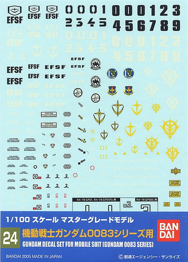 Gundam Decal #024 for 1/100 scale Gundam 0083 MS