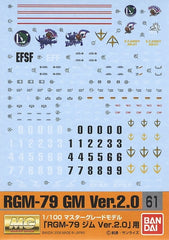 Gundam Decal #061 for 1/100 MG GM ver.2.0