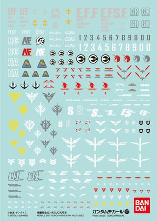 Gundam Decal #107 for Gundam UC MS #1