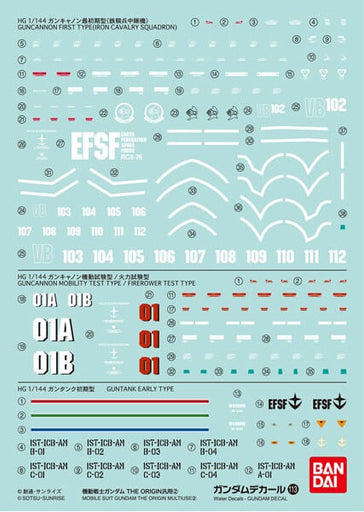 Gundam Decal #113 for Gundam The Origin MS #2