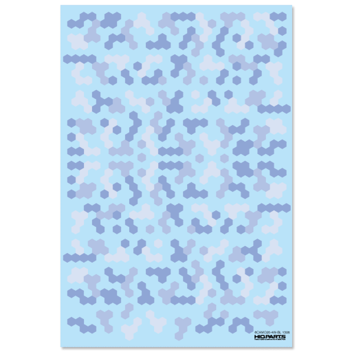 Hex Camouflage Decals Blue (for White or Light Color Parts) (14cm x 10cm) (1 sheet)