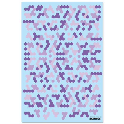 Hex Camouflage Decals Purple (for White or Light Color Parts) (14cm x 10cm) (1 sheet)
