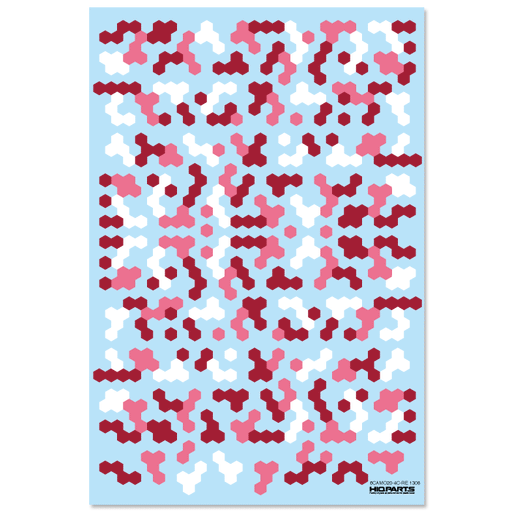 Hex Camouflage Decals Red (for Similar Color Parts) (14cm x 10cm) (1 sheet)